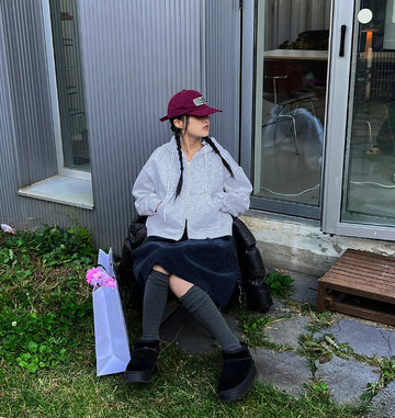 TWO-WAY CROP HOODIE ZIP-UP